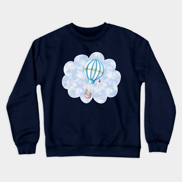 Safari Hot Air Balloon Crewneck Sweatshirt by wallaceart